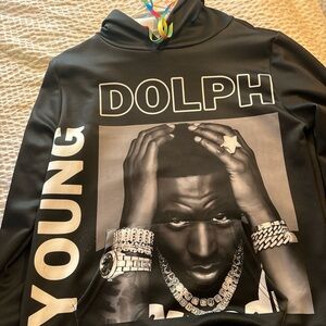 Black Graphic Hoodie with Bold Print